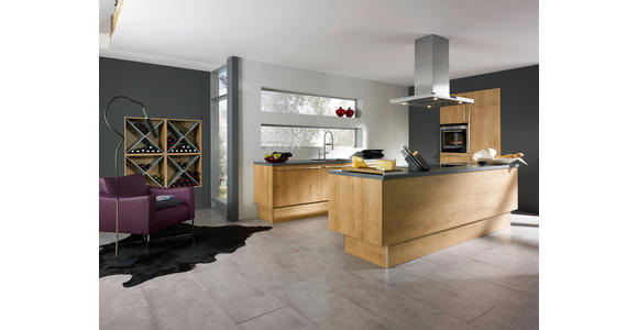 EINBAUKÜCHE - Eichefarben, Design, Holzwerkstoff - Dieter Knoll