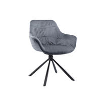 ARMLEHNSTUHL  in Samt  - Schwarz/Grau, MODERN, Textil/Metall (64/82/63cm) - Livetastic