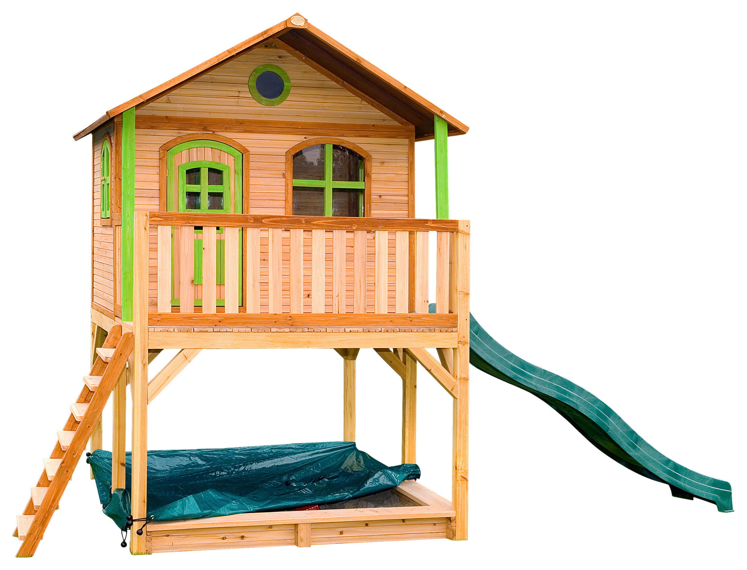 SPIELHAUS 432/293/212 cm  - Braun/Grün, Konventionell, Holz (432/293/212cm)