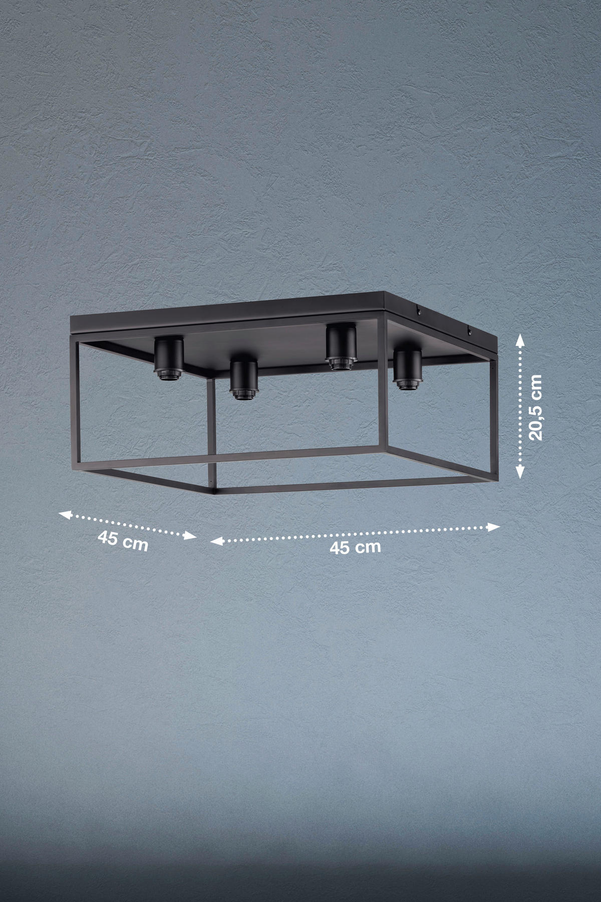TAKLAMPA Modular XS 16/45/20,50 cm  - svart, Basics, metall (16/45/20,50cm) - Fischer & Honsel