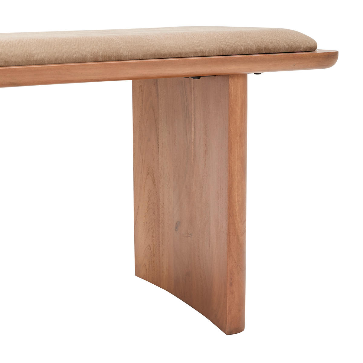 SITZBANK 140/40/45 cm Webstoff Walnussfarben Akazie massiv  - Walnussfarben/Creme, Design, Holz/Textil (140/40/45cm) - Livetastic