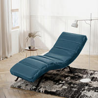 RELAXLIEGE SWING Samt Blau  - Blau/Schwarz, Design, Textil/Metall (65/65-95/171cm) - Livetastic
