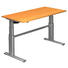 SCHREIBTISCH - Silberfarben/Buchefarben, Design, Holzwerkstoff/Metall (160/66-130/80cm) SCHREIBTISCH - Silberfarben/Buchefarben, Design, Holzwerkstoff/Metall (160/66-130/80cm)