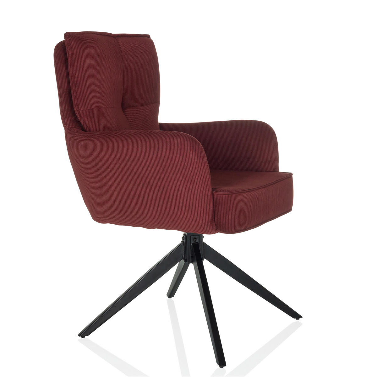 ARMLEHNSTUHL  in Cord  - Rot/Schwarz, MODERN, Textil/Metall (58/94/60cm) - MID.YOU