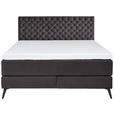 BOXSPRINGBETT 160/200 cm  in Anthrazit  - Anthrazit/Graphitfarben, Design, Textil/Metall (160/200cm) - Xora