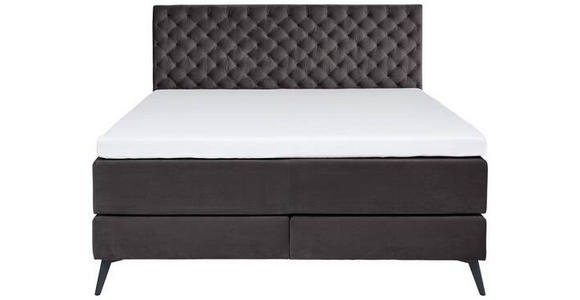 BOXSPRINGBETT 160/200 cm  in Anthrazit  - Anthrazit/Graphitfarben, Design, Textil/Metall (160/200cm) - Xora