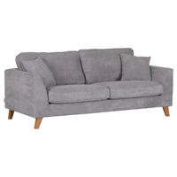 3-SITZER-SOFA in Cord Grau  - Buchefarben/Grau, Design, Holz/Textil (200/63/90cm) - MID.YOU