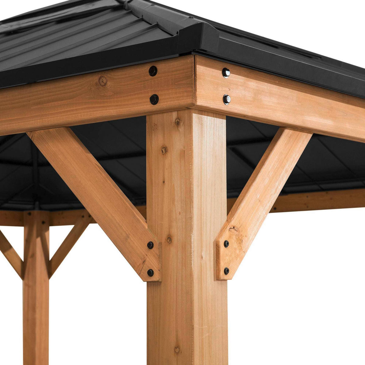 PAVILLON 452/393/287 cm   - Anthrazit/Lärchefarben, Basics, Holz/Kunststoff (452/393/287cm)