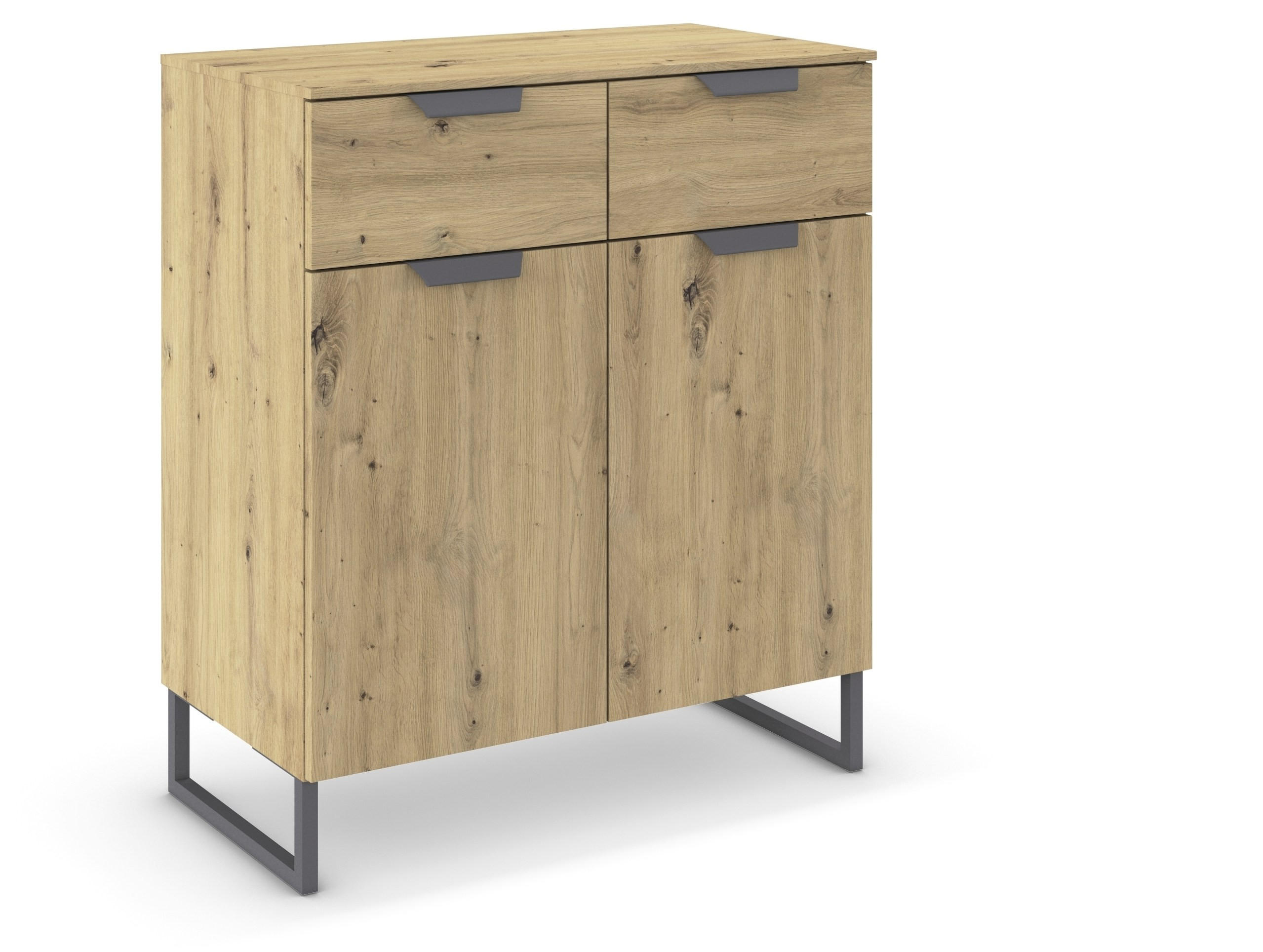 KOMMODE  in 80/81/42 cm  - Dunkelgrau/Eiche Artisan, Design, Holzwerkstoff/Metall (80/81/42cm) - Carryhome