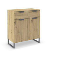 KOMMODE  in 80/81/42 cm  - Dunkelgrau/Eiche Artisan, Design, Holzwerkstoff/Metall (80/81/42cm) - Carryhome