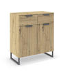 KOMMODE  in 80/81/42 cm  - Dunkelgrau/Eiche Artisan, Design, Holzwerkstoff/Metall (80/81/42cm) - Carryhome