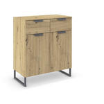 KOMMODE  in 80/81/42 cm  - Dunkelgrau/Eiche Artisan, Design, Holzwerkstoff/Metall (80/81/42cm) - Carryhome