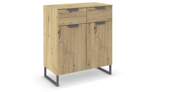 KOMMODE  in 80/81/42 cm  - Dunkelgrau/Eiche Artisan, Design, Holzwerkstoff/Metall (80/81/42cm) - Carryhome