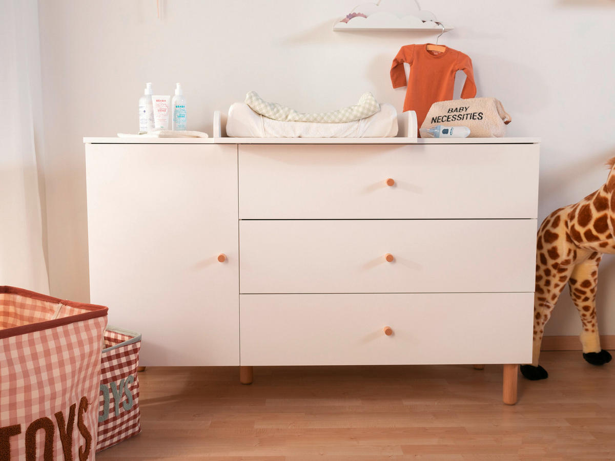 WICKELKOMMODE Wonder White 2023 Weiß  - Weiß/Naturfarben, Design, Holz/Holzwerkstoff (137/93/75cm) - Childhome