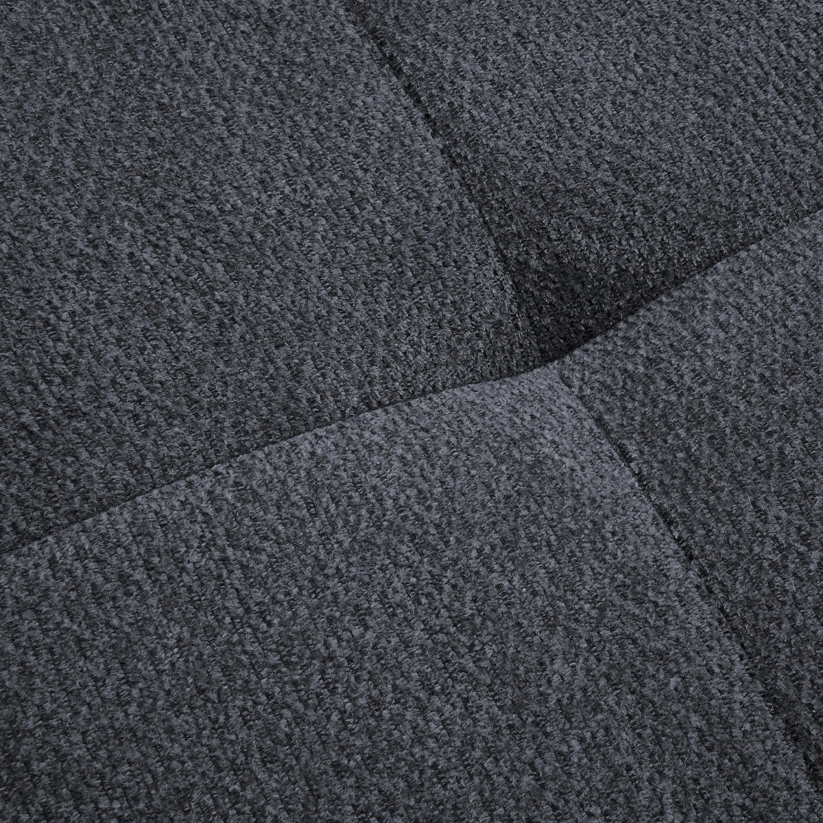 ECKSOFA in Chenille Dunkelblau  - Schwarz/Dunkelblau, Modern, Textil/Metall (290/182cm) - Hom`in