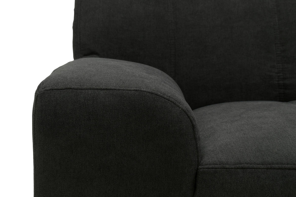 ECKSOFA CAPRI Schwarz  - Chromfarben/Schwarz, KONVENTIONELL, Textil (239/152cm) - MID.YOU