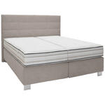 BOXSPRINGBETT 180/200 cm  in Grau, Hellgrau  - Hellgrau/Alufarben, KONVENTIONELL, Holzwerkstoff/Textil (180/200cm) - Dieter Knoll