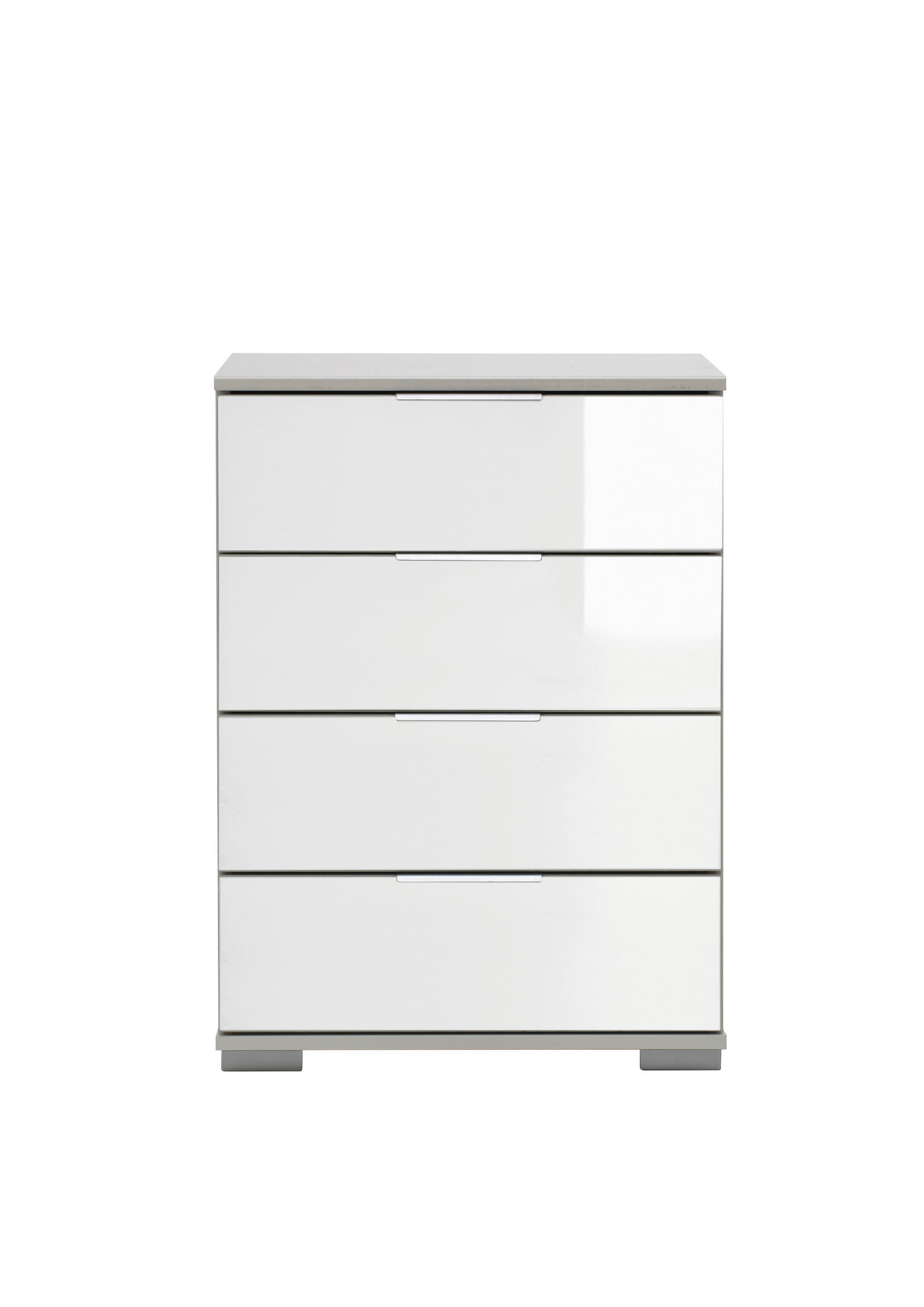 NOČNA OMARICA, bela  - barve kroma/bela, Design, kovina/umetna masa (52/74/38cm) - Carryhome
