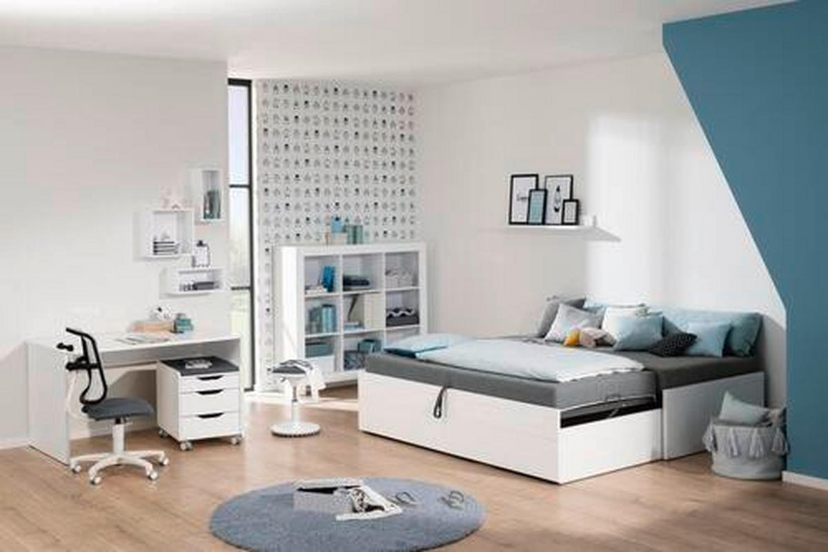 AUSZIEHBETT 100/200 cm Weiss  - Weiss, Basics, Holz/Holzwerkstoff (100/200cm) - Paidi