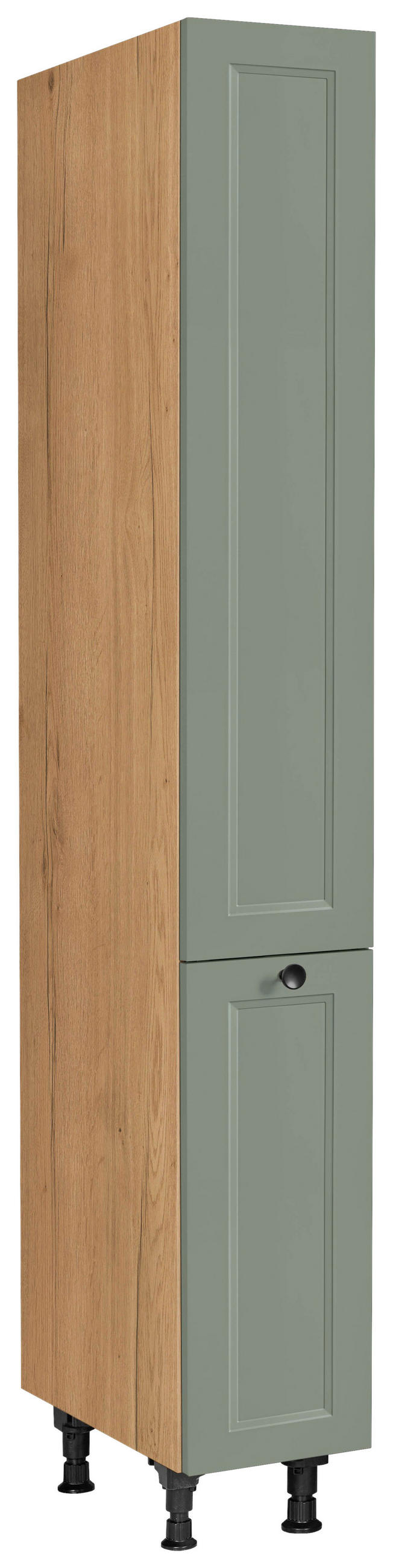 APOTHEKERSCHRANK 30/216,6/58 cm  in Grün  - Eichefarben/Schwarz, MODERN, Holzwerkstoff/Metall (30/216,6/58cm) - Nobilia