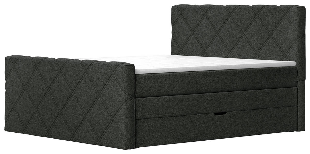 BOXSPRINGBETT 180/200 cm  in Schwarz  - Schwarz, Konventionell, Textil (180/200cm) - Esposa