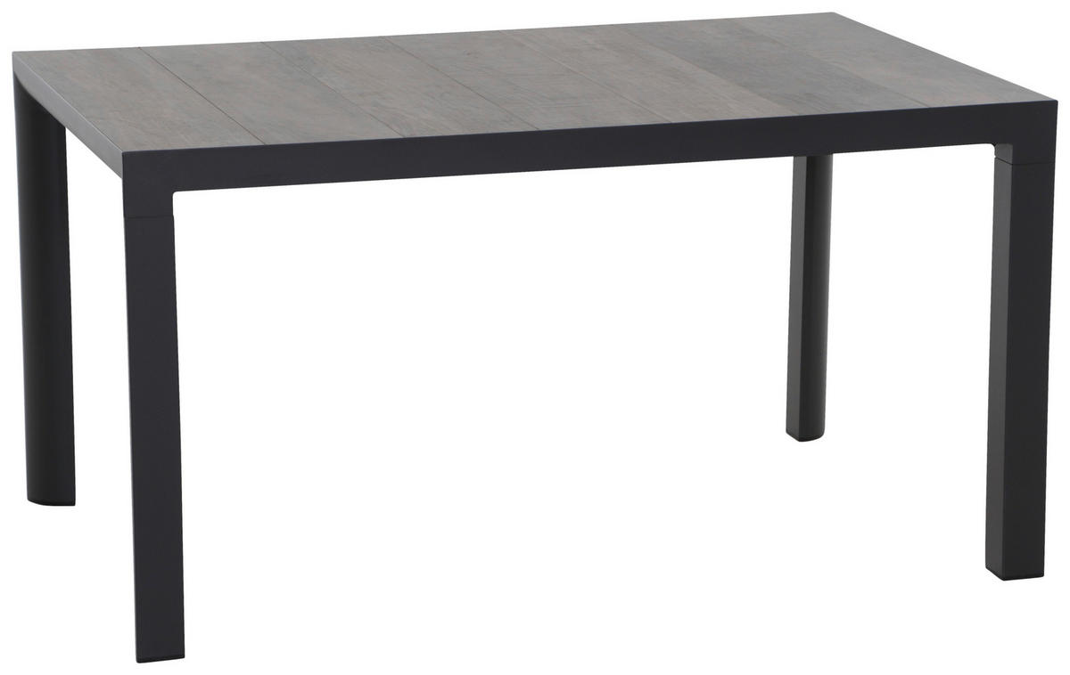 GARTENTISCH 140/90/74 cm Metall rechteckig  - Anthrazit/Graubraun, Basics, Keramik/Metall (140/90/74cm) - Siena Garden