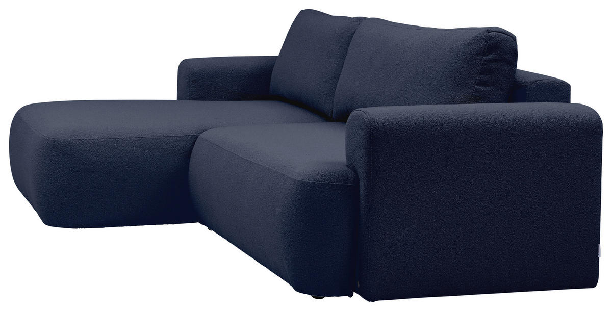 ECKSOFA Dunkelblau Bouclé Rücken echt, Rückenkissen  - Schwarz/Dunkelblau, KONVENTIONELL, Kunststoff/Textil (170/257cm) - Tom Tailor