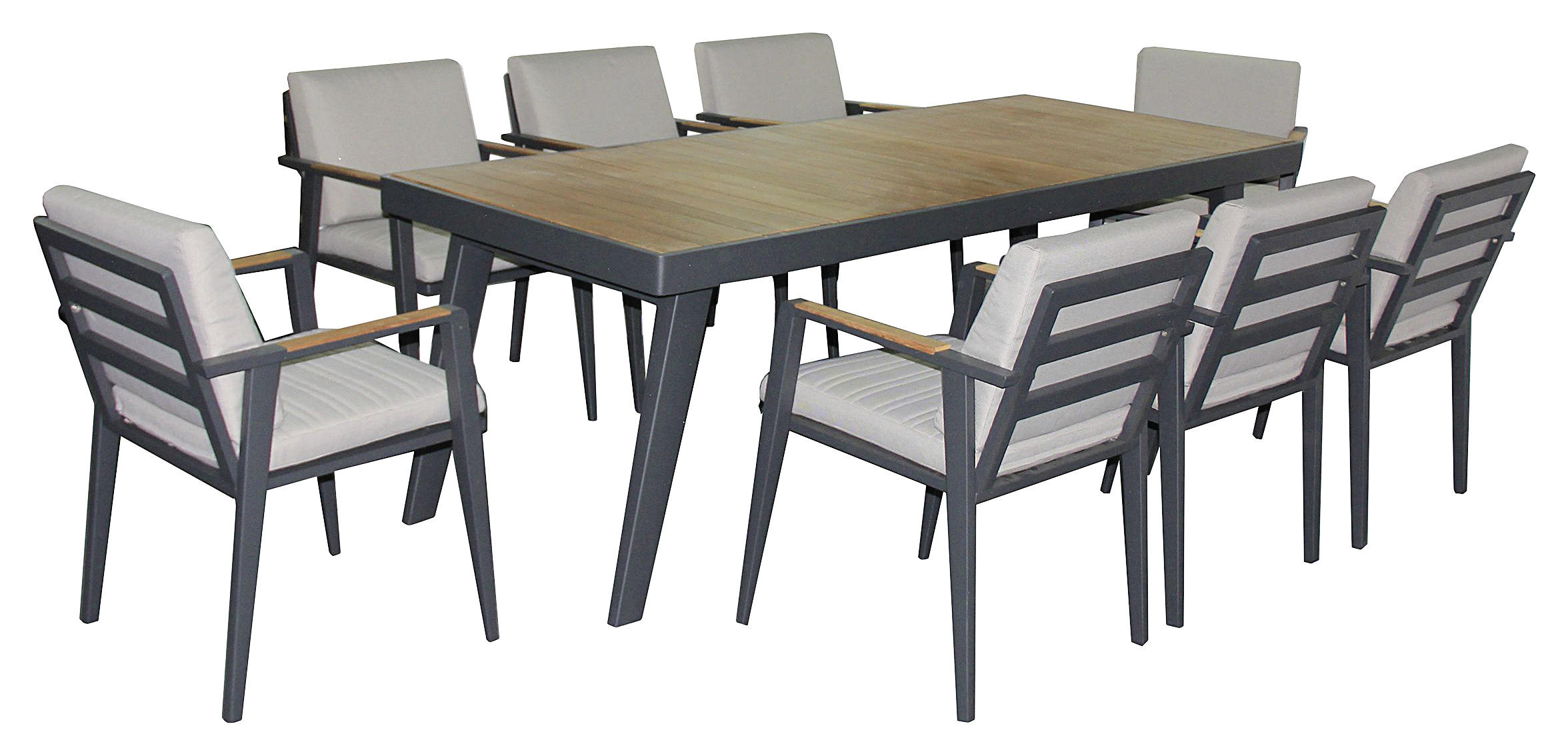 VRTNA MIZA les, kovina antracit  - antracit, Design, kovina/les (220/90/75cm) - Ambia Garden