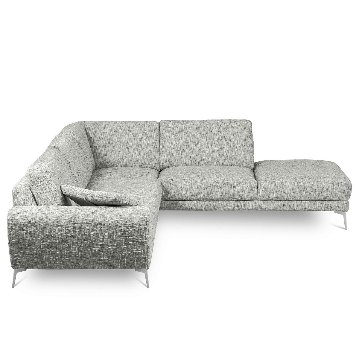 ECKSOFA  Webstoff Grau  - Chromfarben/Grau, Design, Textil/Metall (273/250cm) - Livetastic