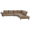ECKSOFA in Echtleder Sandfarben  - Sandfarben/Schwarz, Design, Leder/Metall (340/272cm) - W.Schillig