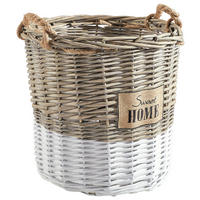 KORB  - Weiß/Grau, Basics, Holz/Textil (36/34cm) - Landscape