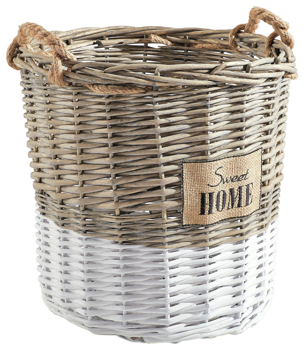 KORB  - Weiß/Grau, Basics, Holz/Textil (36/34cm) - Landscape