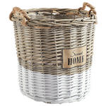 KORB  - Weiß/Grau, Basics, Holz/Textil (36/34cm) - Landscape