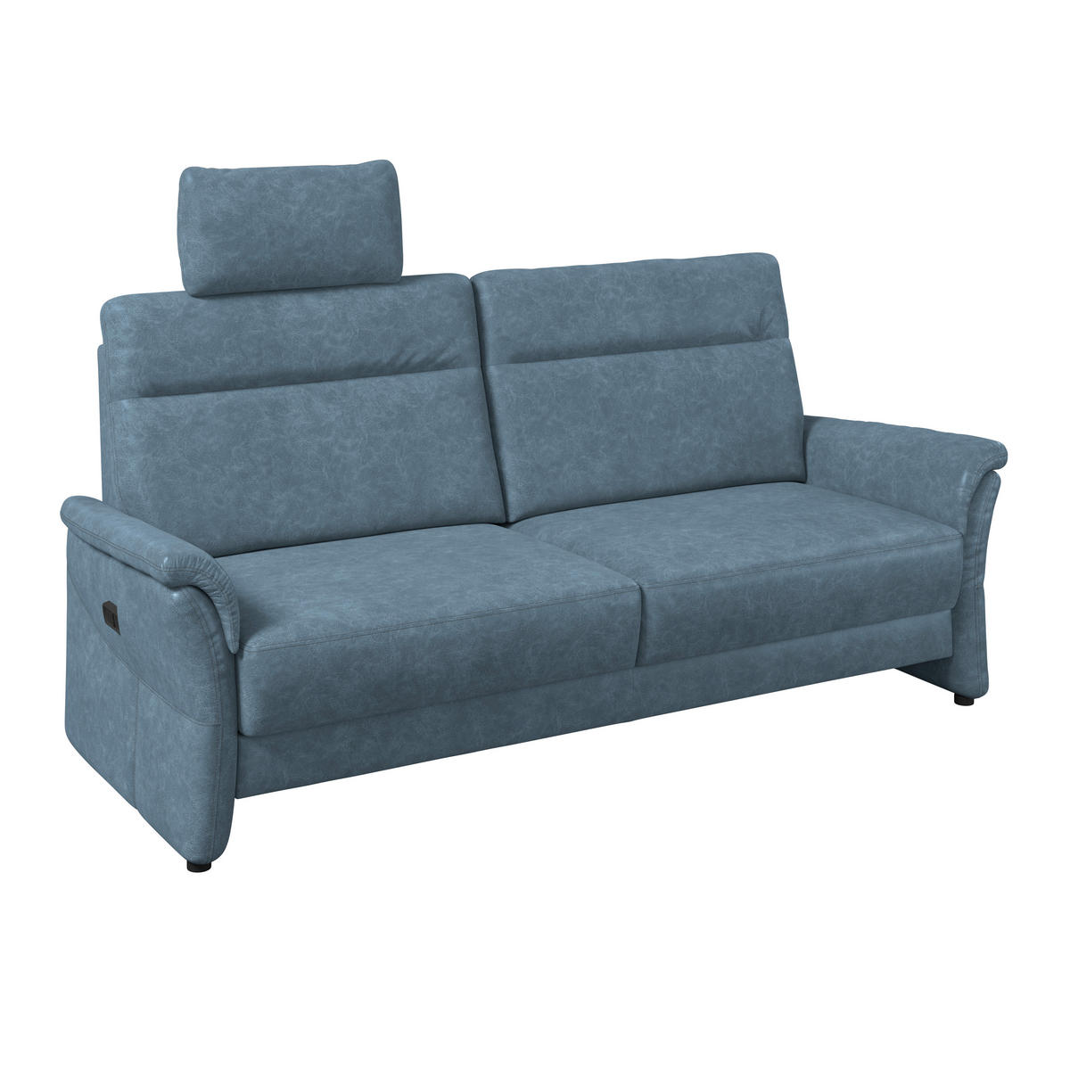 3,5-SITZER - Blaugrau/Schwarz, Konventionell, Kunststoff/Textil (205/98/91cm) - Elegando