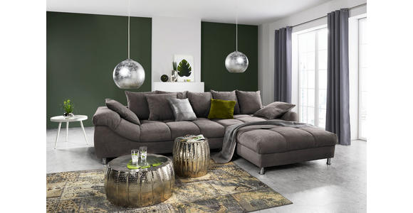ECKSOFA Braun Webstoff - Braun, Design, Textil/Metall (337/228cm) - Carryhome