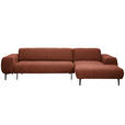 ECKSOFA in Chenille Cognac  311/167 cm  - Cognac/Schwarz, Design, Textil/Metall (311/167cm) - Xora