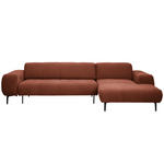 ECKSOFA in Chenille Cognac  311/167 cm  - Cognac/Schwarz, Design, Textil/Metall (311/167cm) - Xora