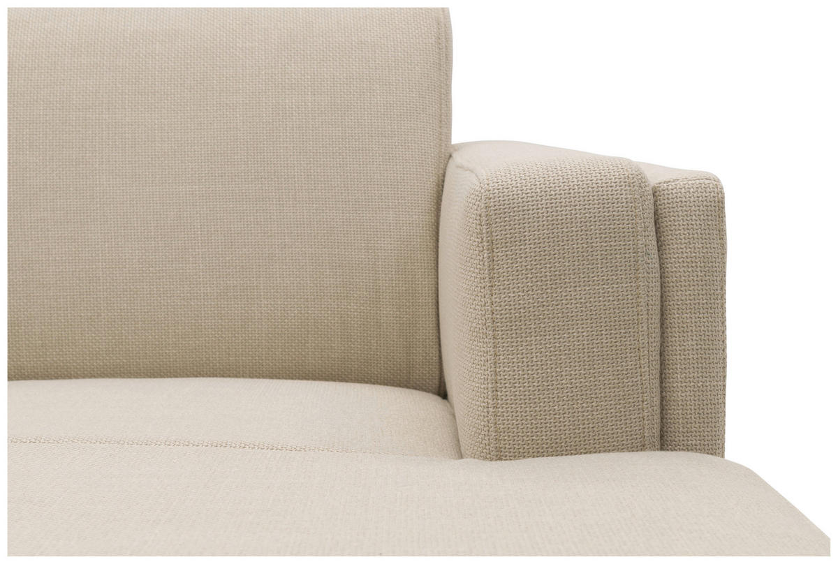 ECKSOFA in Webstoff Beige  214/146 cm  - Beige/Schwarz, Design, Textil/Metall (214/146cm) - LOOKS by W.Joop