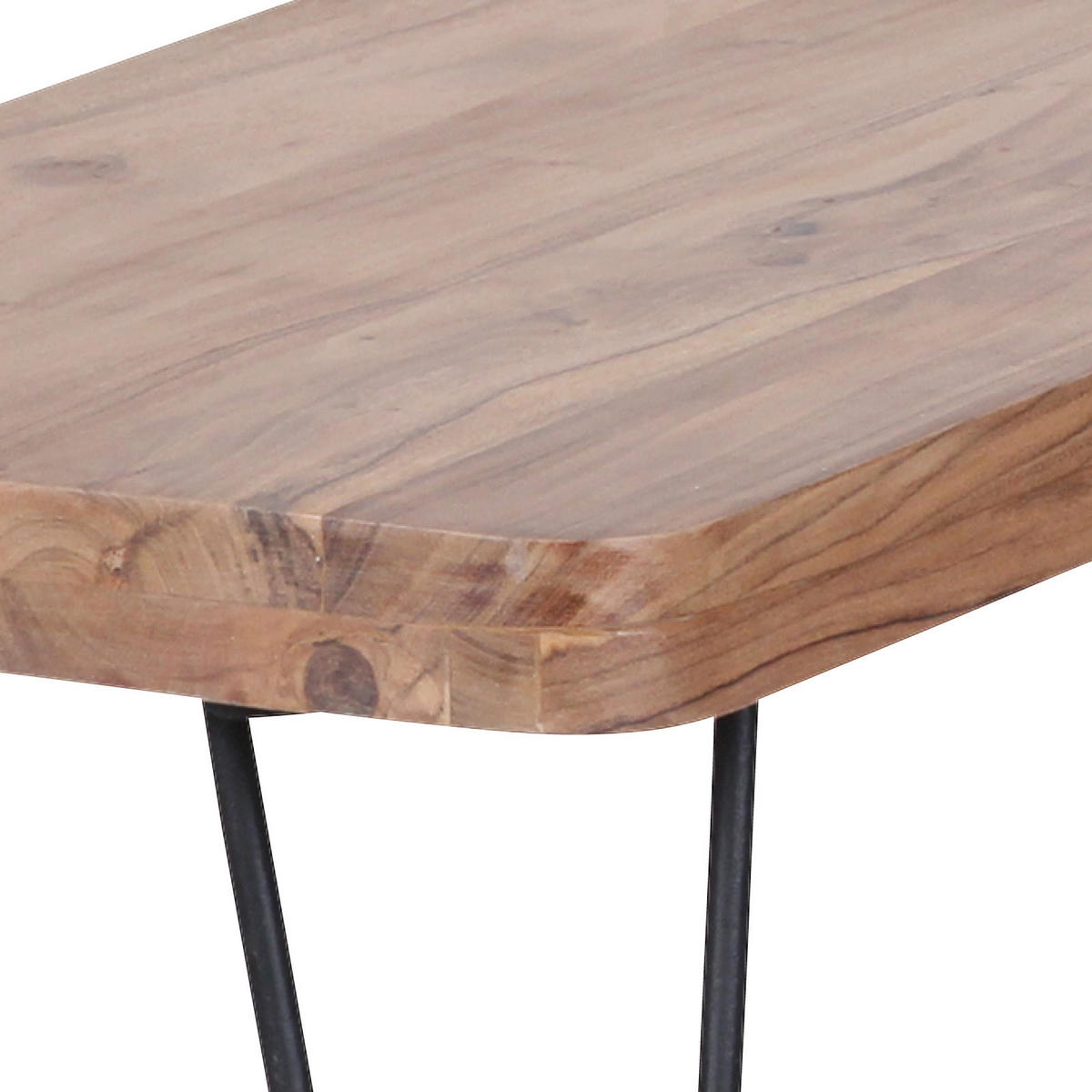 SITZBANK in Holz Akaziefarben  - Schwarz/Akaziefarben, Modern, Holz/Metall (160/45/40cm) - MID.YOU