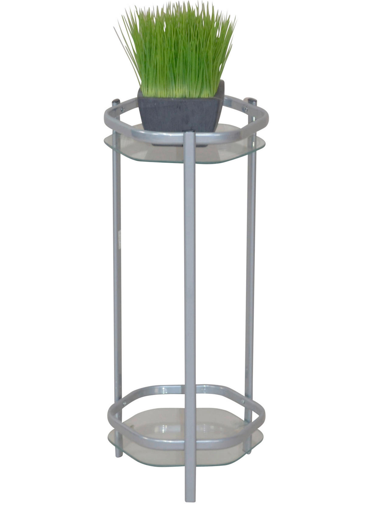 BLUMENTISCH Metall, Glas  - Alufarben, Design, Glas/Metall (28/28/86cm) - MID.YOU