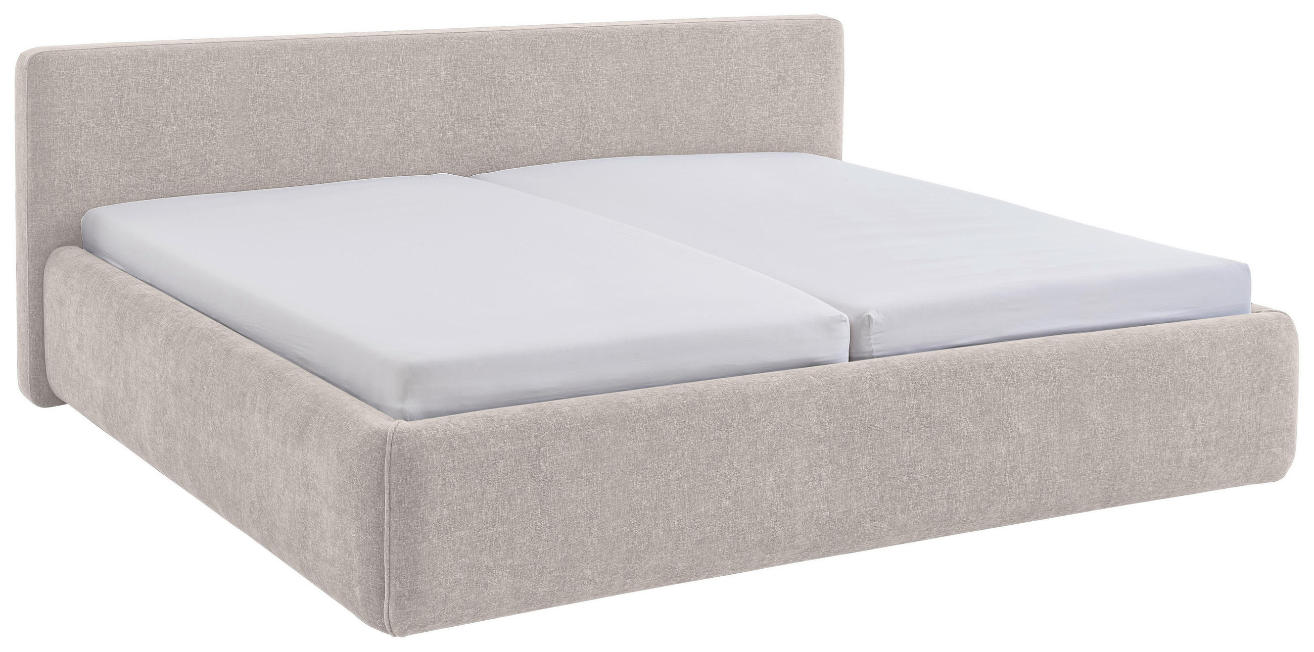 POLSTERBETT 180/200 cm  Creme  - Birkefarben/Buchefarben, Design, Holz/Textil (180/200cm) - Xora