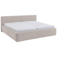 POLSTERBETT 180/200 cm  Creme  - Birkefarben/Buchefarben, Design, Holz/Textil (180/200cm) - Xora