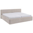 POLSTERBETT Bettkasten, Lattenroste Creme 180/200 cm  - Birkefarben/Buchefarben, Design, Holz/Textil (180/200cm) - Xora