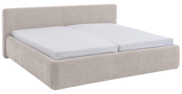 POLSTERBETT Bettkasten, Lattenroste Creme 180/200 cm  - Birkefarben/Buchefarben, Design, Holz/Textil (180/200cm) - Xora