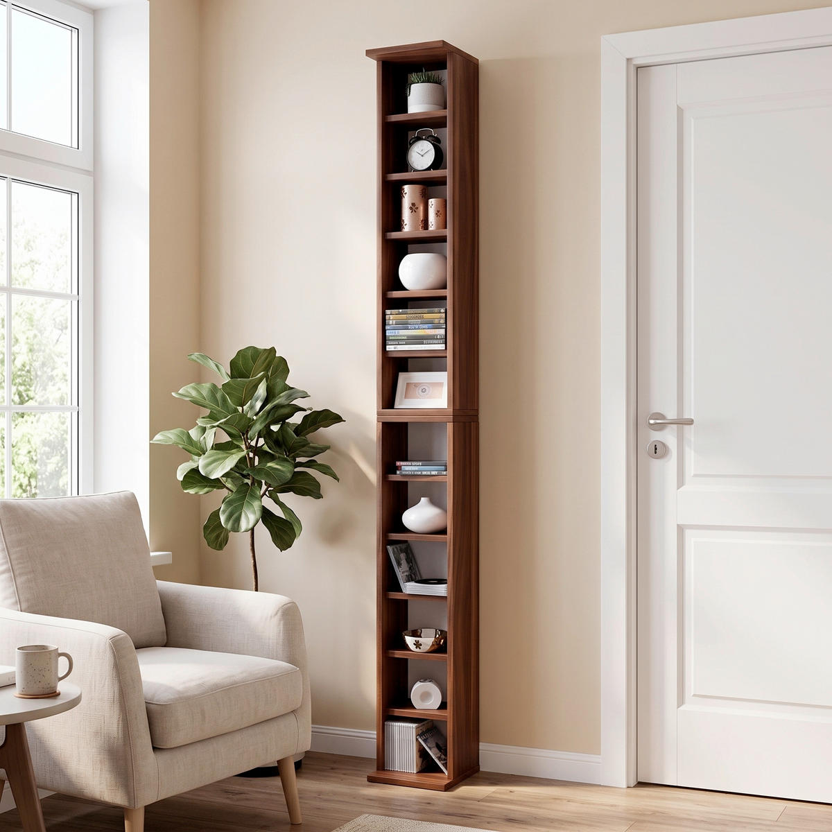 CD-REGAL - Nussbaumfarben, Modern, Holzwerkstoff (21/180/20cm) - MID.YOU