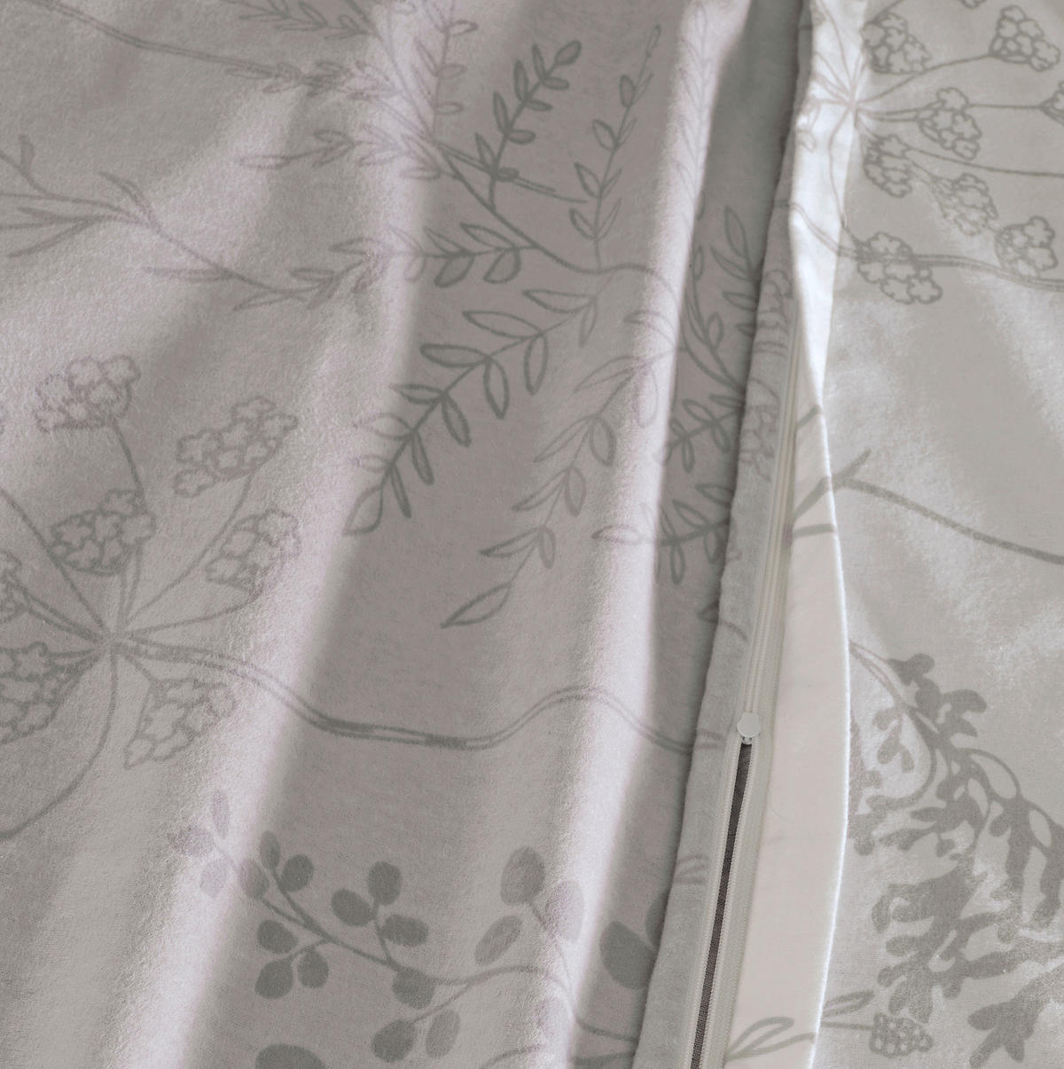 BETTWÄSCHE 2-teilig Flanell 135/200 cm  - Hellgrau, Design, Textil (135/200cm) - Florella