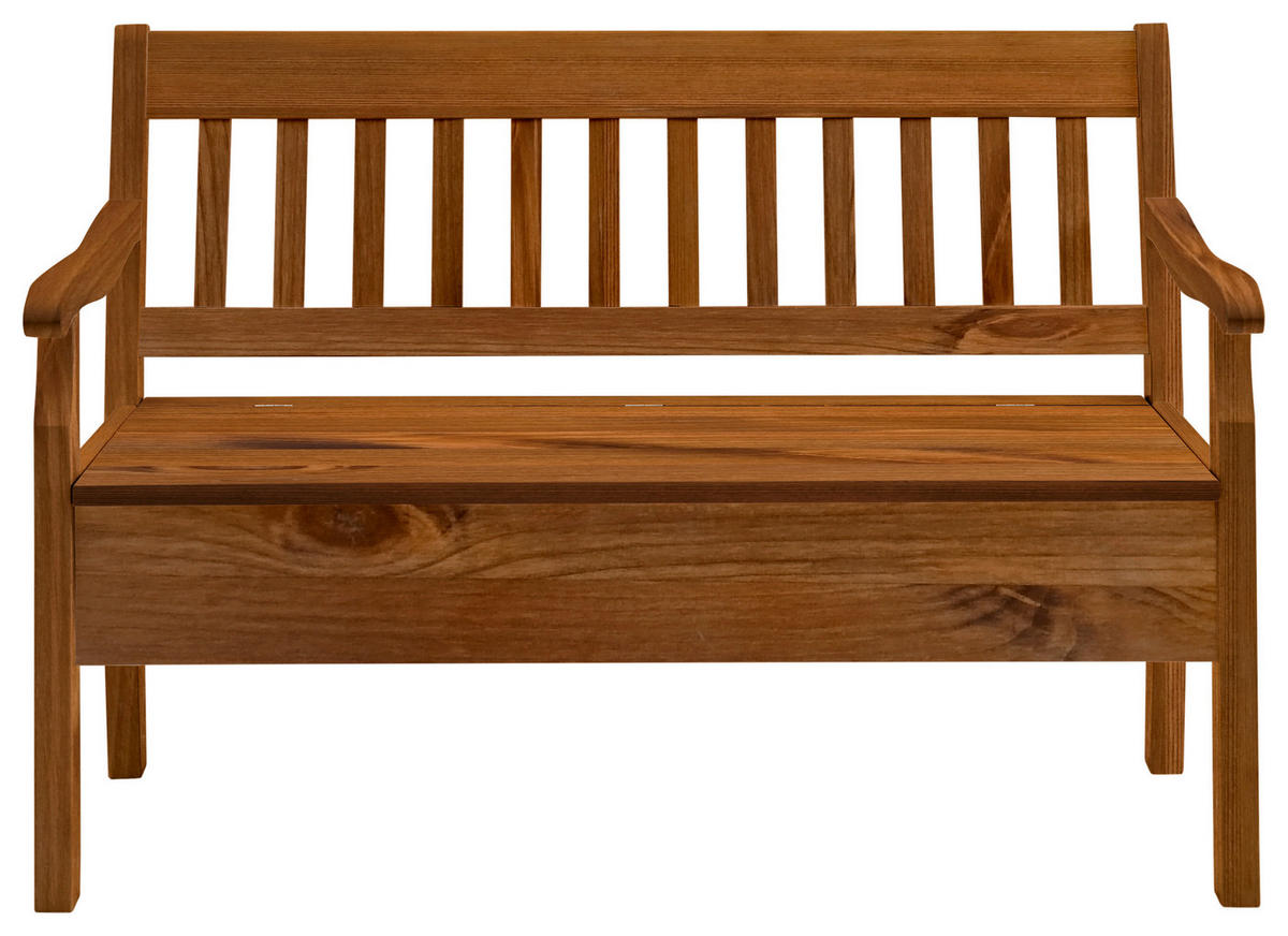SITZBANK 130/93/58 cm Bernsteinfarben Kiefer massiv  - Bernsteinfarben, ROMANTIK / LANDHAUS, Holz (130/93/58cm) - Boxxx