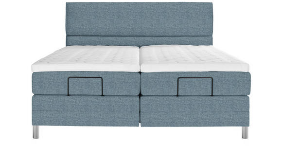 BOXSPRINGBETT 180/200 cm  in Blau  - Chromfarben/Blau, KONVENTIONELL, Kunststoff/Textil (180/200cm) - Voleo