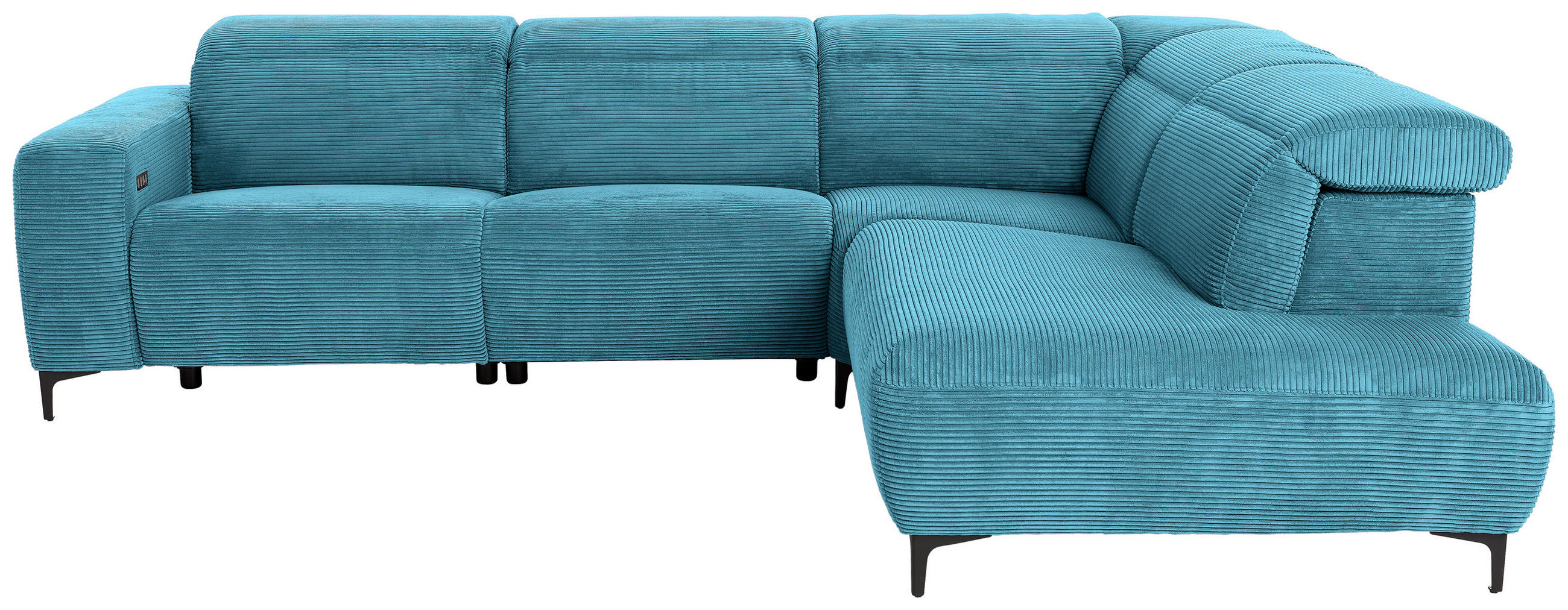 ECKSOFA Petrol Cord  - Petrol/Schwarz, Design, Textil (290/223cm) - Pure Home Lifestyle