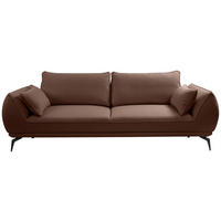 3-SITZER-SOFA in Webstoff Braun  - Creme/Schwarz, Modern, Textil/Metall (249/86/118cm) - MID.YOU